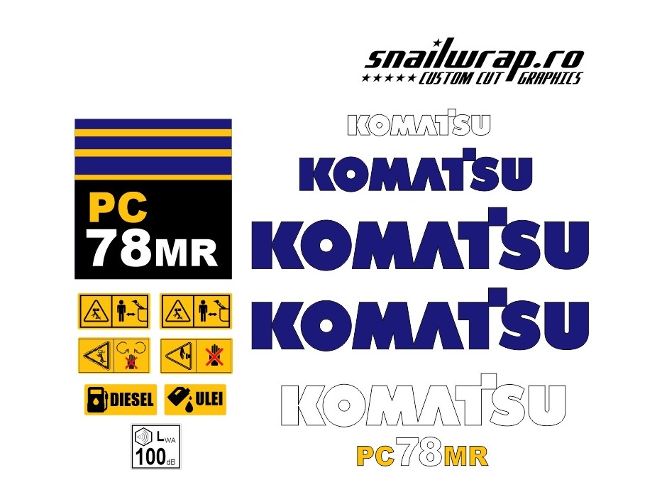 Set stickere Stickere autocolante Komatsu WB 97 R