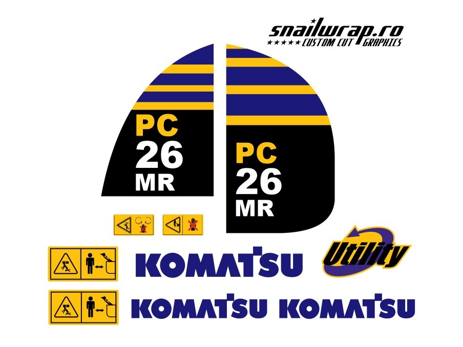 Set stickere Stickere autocolante Komatsu PC 26 MR